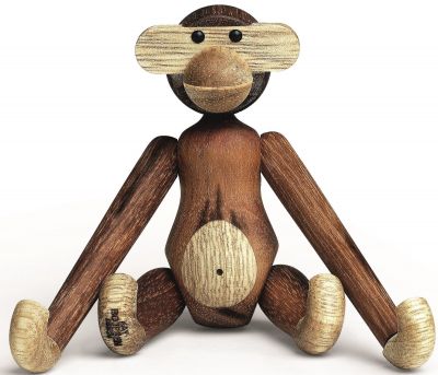 Monkey mini wooden figure teak Kay Bojesen